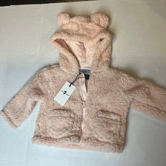 NEW 7 For All Mankind Baby Girl 3/6 month Hooded Jacket - Picture 1 of 5